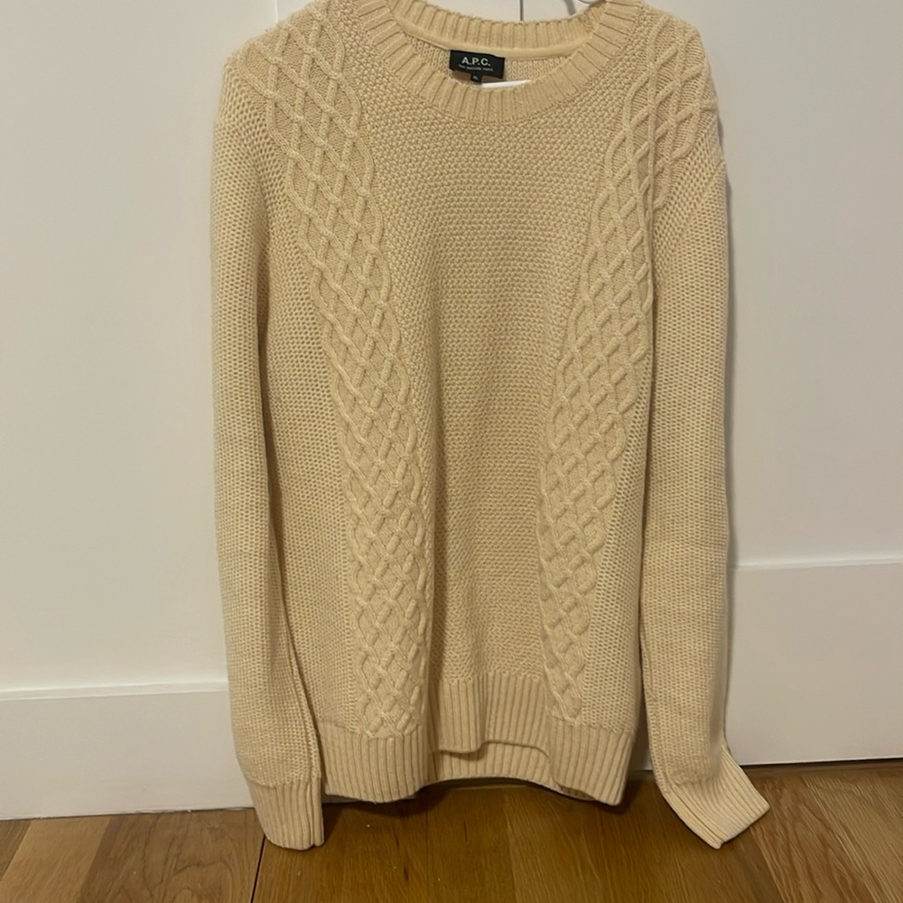 APC Crème Cableknit Sweater XL